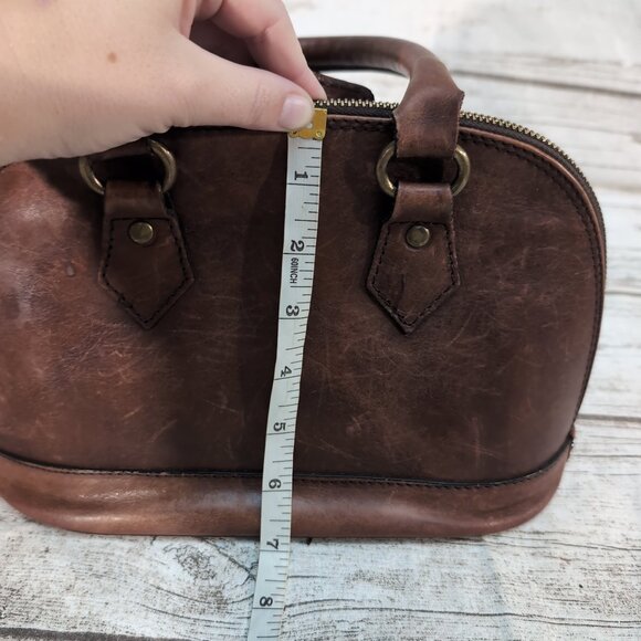 I Medici Firenze Brown Leather Satchel Handbag Women’s Small - Picture 4 of 13